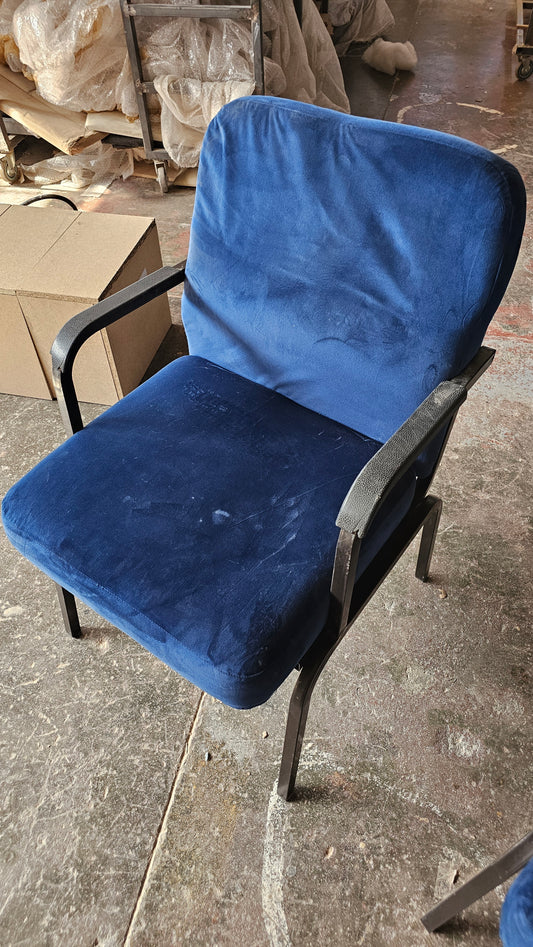 Blue Velvet Upholstered Armchair – Clearance 1