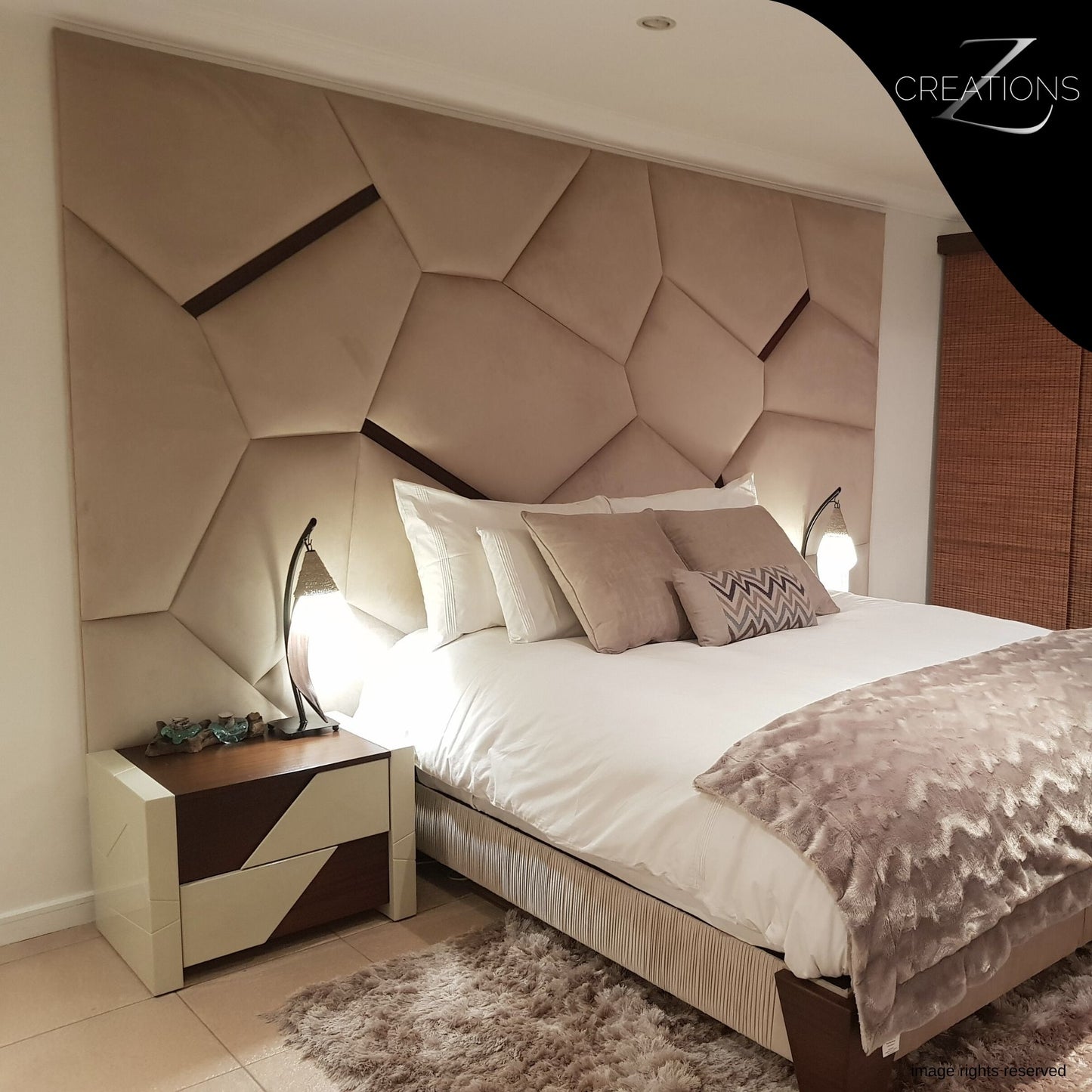 Custom-made headboard bases and pedestals by Zcreations – an amazingly beautiful concept, meticulously crafted and installed. Elevate your bedroom with our stunning, bespoke designs