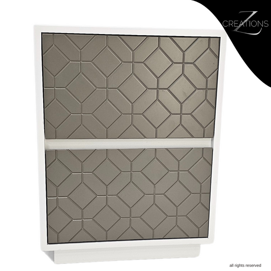 pedestal, nightstand, bedside table, CNC, Geometric, circles zcreations