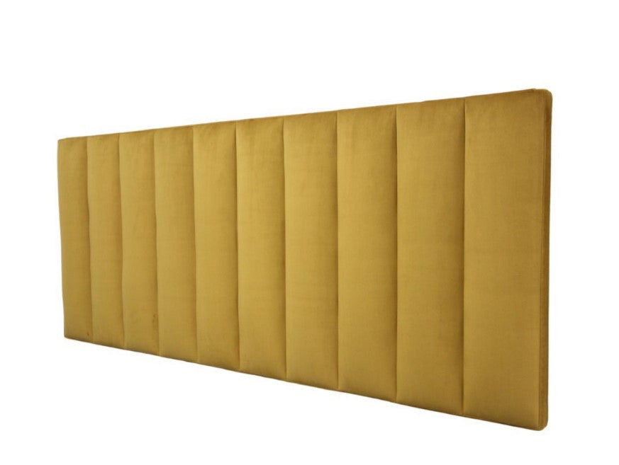 Vertical headboard with classic and clean lines, crafted from high-quality velvet for a touch of elegance manufactured by zcreations.co.za
