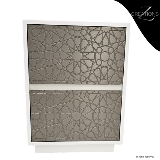 pedestal, nightstand, bedside table, CNC, Moroccan, eastern, islamic zcreations