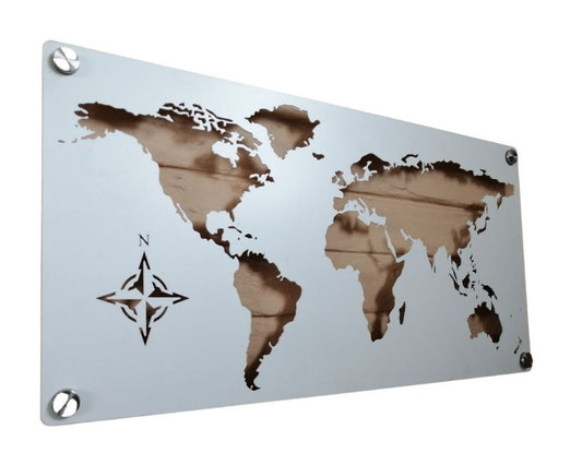 World Map Steel Wall Art