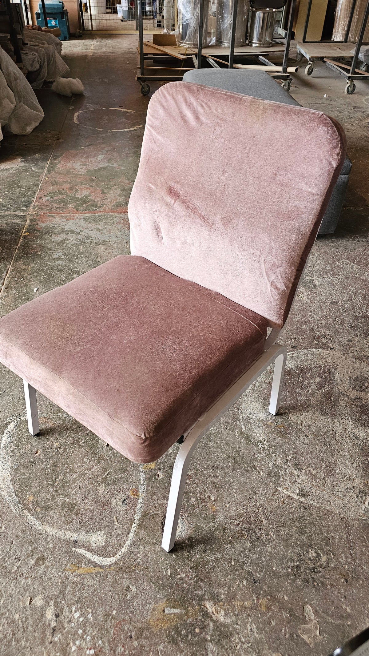 Pink Velvet Upholstered Chair – Clearance 1
