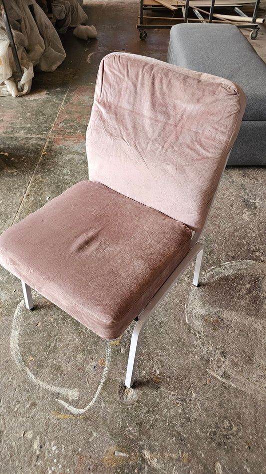 Pink Velvet Upholstered Chair – Clearance