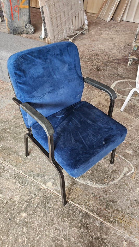 Blue Velvet Upholstered Armchair – Clearance