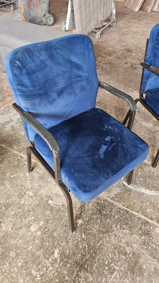 Blue Velvet Upholstered Armchair – Clearance 1