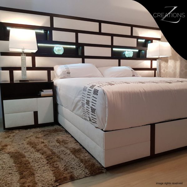 Custom-made headboard by ZCreations: A stunningly beautiful, uniquely crafted headboard, from concept to installation, showcasing the exquisite craftsmanship of ZCreations