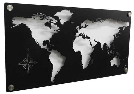World Map Steel Wall Art